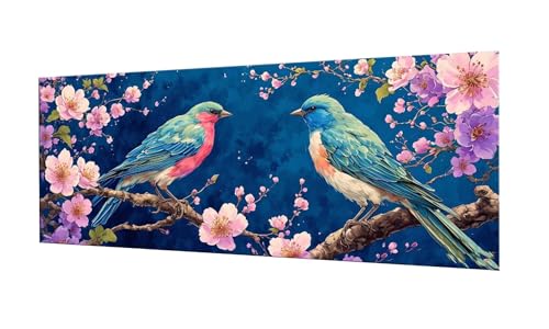 Vögel Blumen Diamond Painting Erwachsene Groß XXL 80x200cm, DIY 5D Diamant Painting Bilder kinder Malen Nach Zahlen Set, Diamond Art Full Diamant Malerei Kunst Basteln für Home Wand Dekor F-368 von Kinooge