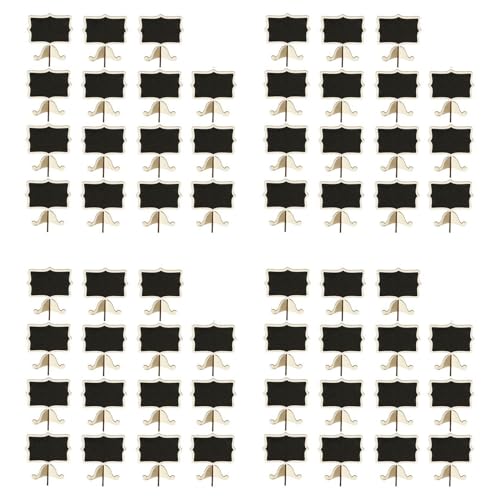 Kioball Mini-Tischkarten mit Staffelei-Ständer, rechteckig, kleine Kreidetafel, Schilder für Hochzeit, 60 Stück von Kioball