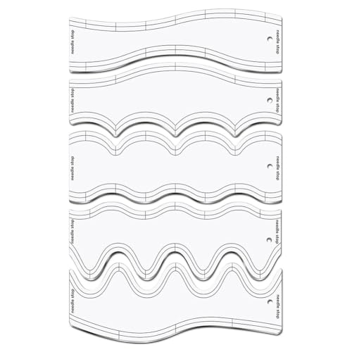 Kioball Neues Acryl-Wellenlineal, Quilt-Vorlage Aus Acryl für Maschinenquilten, Stanzlineal, Patchwork-Lineale und Vorlagen von Kioball