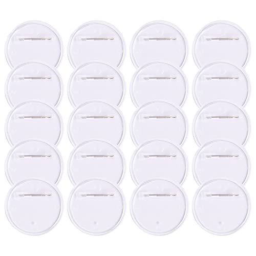 20 Stück Transparente Buttons selber Machen, Acryl Design Button Abzeichen Klar Knopf Pin Abzeichen Kit für Bastel Bedarf, DIY Abzeichen, 40mm von Kioiner