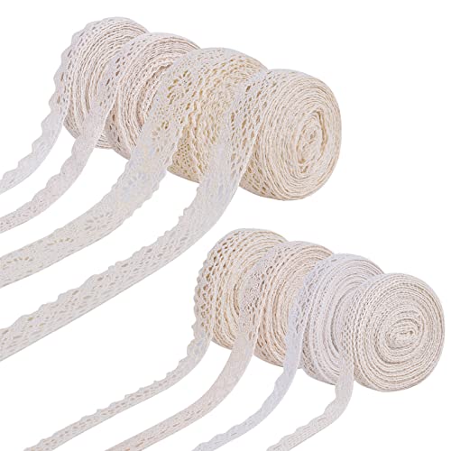 Spitzenband 40 Yards Vintage Beige Spitzenborte aus Baumwolle zum Nähen DIY Handwerk Hochzeit Party Weihnachten Deko von Kioiner