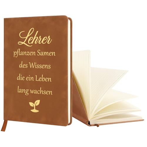 Lehrer Geschenk,Abschiedsgeschenk Erzieherin Geschenk Abschied,Abschiedsgeschenk Lehrerin,Dankeschön Geschenke Erzieherin Weihnachten,Geschenk für Lehrerin,2pcs Leder Notizbuch A5 Liniert 200 Seiten von Kiopdse