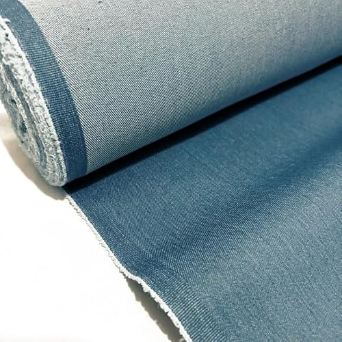 Kiran Collections Breeze Blue Denim-Stoff zum Nähen, Basteln, mittelschwerer Denim-Stoff, Jeansstoff, Jeansstoff, Jeansstoff, Jeansstoff, Jeansstoff, blauer Jeansstoff, 152 x 183 cm, 2 m von Kiran Collections