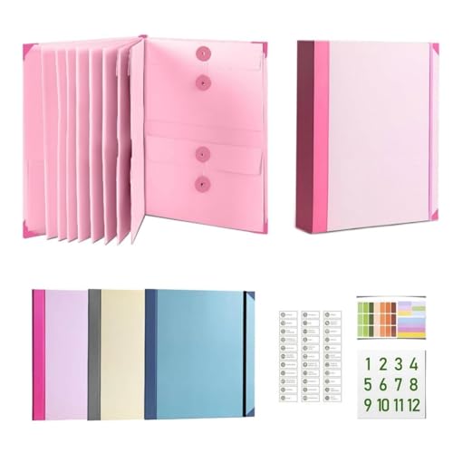 If I Die Binder, Veleron Life Buch-Organizer mit Etiketten, If i Die Binder Organizer mit Taschen, der Folio Life Organizer for wichtige Dokumente(Pink) von Kirposh