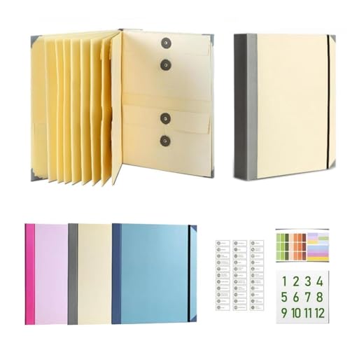 If I Die Binder, Veleron Life Buch-Organizer mit Etiketten, If i Die Binder Organizer mit Taschen, der Folio Life Organizer for wichtige Dokumente(Yellow) von Kirposh