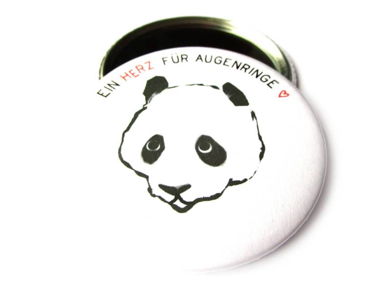 Ein Herz Für Augenringe, Panda, Taschenspiegel, Button, Magnet Oder Flaschenöffner. Handgemacht von KirschbluetenTsunami