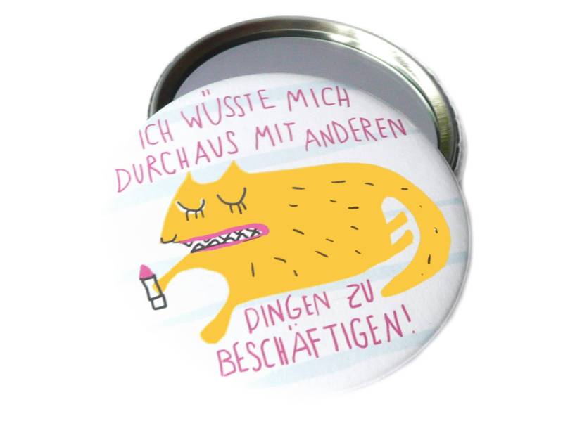 Schminkmiez. Taschenspiegel, Button, Magnet Oder Flaschenöffner. Handgemacht von KirschbluetenTsunami