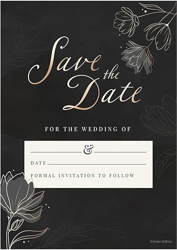 Kirsten McMillan 25 schwarze Hochzeitskarten mit Umschlägen, A6, mit Umschlägen, entworfen und bedruckt in Großbritannien (25 Stück) Kirsten McMillan 25 schwarze Hochzeitskarten mit Umschlägen, A6, mit Umschlägen, entworfen und bedruckt in Großbritannien (25 Stück) von Kirsten McMillan