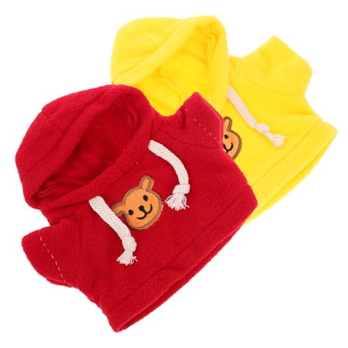 Kisangel 2 Stück Teiliges Plüschbär Kostüm Weiche Austauschbare Puppen Hoodies in Gelb und Rot Stoffbär Kleidung für Dekoration und Bequeme Plüsch Tier Outfits Kisangel 2 Stück Teiliges Plüschbär Kostüm Weiche Austauschbare Puppen Hoodies in Gelb und Rot Stoffbär Kleidung für Dekoration und Bequeme Plüsch Tier Outfits von Kisangel