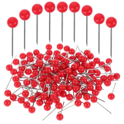 Kisangel 500Pcs Round Head Push Pins Rote Kartenkarton von Kisangel