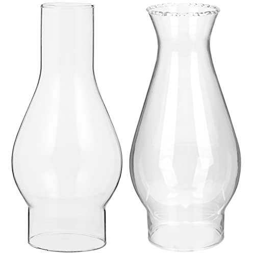 Kisangel Glas-Lampenschirme für Öllampen, Kamin, Kerosin-Lampen, Ersatz-Lampenschirm, altmodische Glaskugel-Lampe, 2 Stück von Kisangel