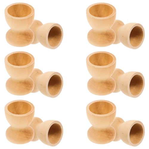 kisangel Holz Ostereihalter 12 Pcs DIY Leer Unvollendete Hölzerne Eierständer von Kisangel