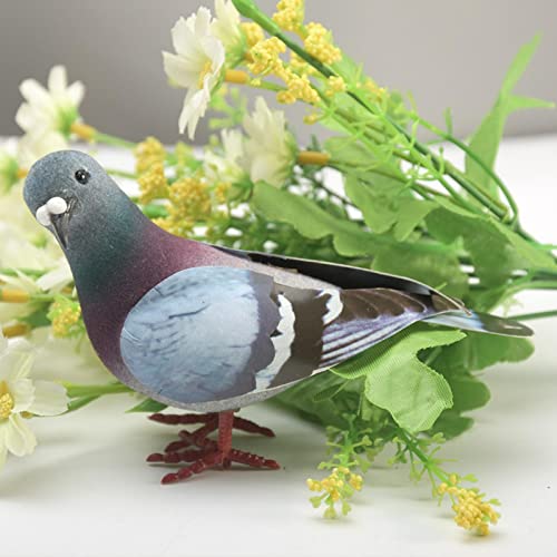 Simulation Pigeon, Künstlicher Schaumstoffvogel, Simulationsschaum Taubenmodell, Mini Abnehmbare Haus Garten Ornament Miniatur Dekoration, Niedliche Taube als Geschenk für Kinder von Kisbeibi