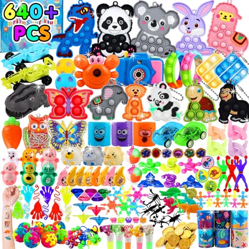 Kiss Monkey 640 PCS Prize Treasure Box Toys for Classroom, Party Favors for Kids, Fidget Toys Bulk, Goodie Bags Stuffers for Kids, Birthday Gifts, Pinata Stuffers, Carnival Prizes von Kiss Monkey