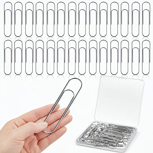 Kisston 48 Stück extra große Büroklammern 10,2 cm Jumbo Büroklammern 100 mm Metall Mega Büroklammern Big Sheet Holder for Student Office Worker Organizing Storage Home Supplies (Silber) von Kisston