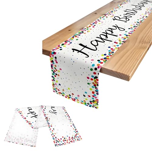 Kisstta 183 x 33cm Tischläufer Geburtstag für Rechteck Tisch, Wiederverwendbar Happy Birthday Tischdecke, Bunte Luftballons Geburtstagsdeko für Baby Shower, Jungen Geburtstag, Jahrestag Kisstta 183 x 33cm Tischläufer Geburtstag für Rechteck Tisch, Wiederverwendbar Happy Birthday Tischdecke, Bunte Luftballons Geburtstagsdeko für Baby Shower, Jungen Geburtstag, Jahrestag von Kisstta