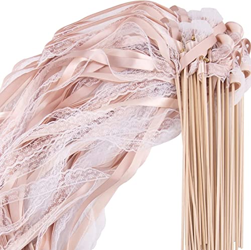 30 Stück Wedding Wands Hochzeit mit Glocke,Zauberstäbe Hochzeit Luftschlangen,Wedding Twirling Streamers für Hochzeit Geburtstag Party Andere Feiertagsfeiern Verwendet von Kiswleon