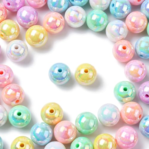 KitBeads 100 Stück 16 mm Kaugummi-Perlen, AB-farbbeschichtet, klobige Perlen, Acryl, runde Kugelperlen für Schmuckherstellung, Großpackung von KitBeads