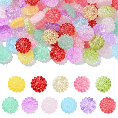 KitBeads 100 Stück zufällige transparente Gänseblümchen-Perlen, Sommerblumen, Mini-Glasperlen für Schmuckherstellung, Armbänder, Halsketten, Ohrringe, Bastelarbeiten KitBeads 100 Stück zufällige transparente Gänseblümchen-Perlen, Sommerblumen, Mini-Glasperlen für Schmuckherstellung, Armbänder, Halsketten, Ohrringe, Bastelarbeiten von KitBeads