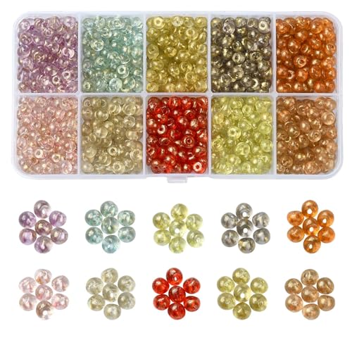 KitBeads 1000 Stück zufällige 5 mm Tropfen-Rocailles, transparent, Acryl, Pony-Perlen, Glitzer, Wassertropfen-Perlen für Schmuckherstellung, Armbänder, Ohrringe, Basteln von KitBeads