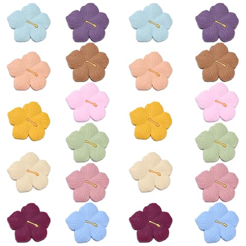 KitBeads Silikonperlen in 11 Farben, Hibiskusblüten, 5 Blütenblätter, Frühlingsblumen, Fokusperlen für Schmuckherstellung, Schlüsselanhänger, Stifte, Handwerk, Großpackung, 22 Stück von KitBeads