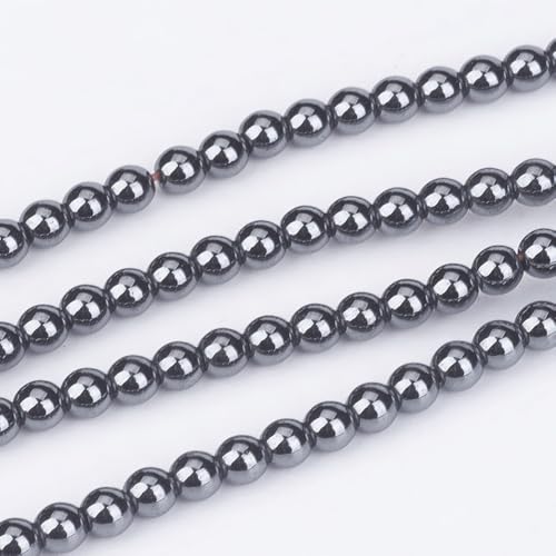 KitBeads Synthetische Häma-Perlen, Stränge, 3 mm, schwarze Energiesteinperlen, Edelstein, runde lose Perlen für Schmuckherstellung, Schlüsselanhänger, Halsketten, 2000 Stück von KitBeads