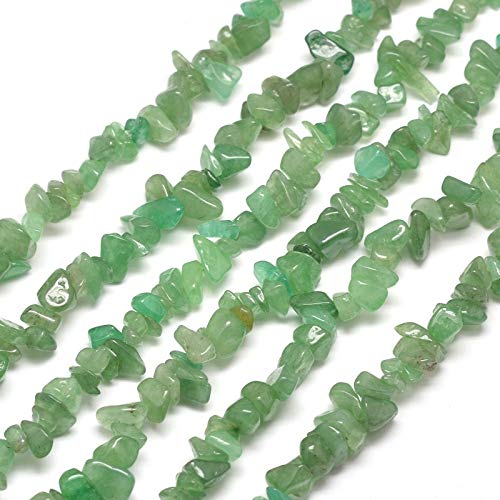 Kitbeads 200–230 Stück grüne Aventurin-Splitter-Perlen, unregelmäßige Trommelperlen, natürliche Heilung, grüne Splitter-Perlen für Schmuckherstellung, DIY Handwerk von KitBeads