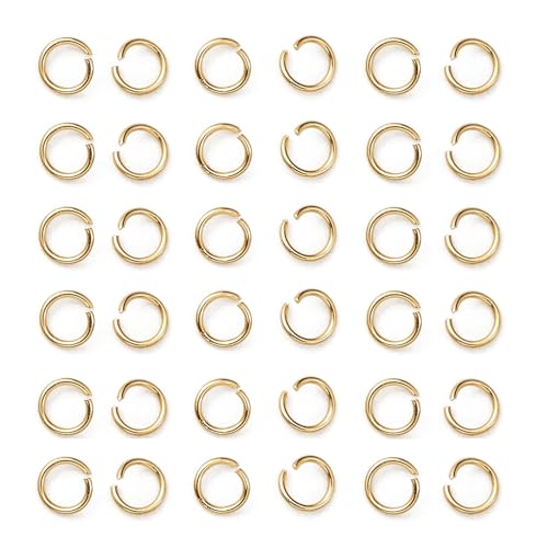 Kitbeads 500 Stück 3 mm Edelstahl Offene Biegeringe Goldener Schmuck Biegeringe Kreis Verschluss Verbindungsringe für DIY Armband Halskette Basteln von KitBeads