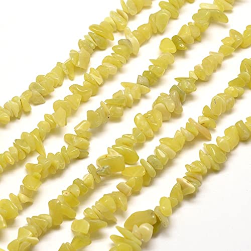 Kitbeads Perlen aus Zitronenjade, gelbe unregelmäßige Heilperlen, Zitrone, Naturstein, kleine Stücke für die Schmuckherstellung, Charge, 200-230 Stück von KitBeads