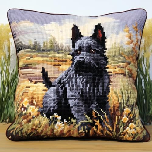 Kitquiver Diy Knüpfkissen Set Cartoon-Hund-Tier Kreuzstich-Sets Zur Herstellung Von Kissenbezügen,Diy-Knüpfhäkel-Set Für Teppiche B 17x17In von Kitquiver