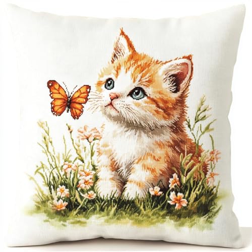Kitquiver Diy Knüpfkissen Set Fantasie-Katzentier Häkel-Handarbeiten Mit Knüpfwerkzeug Für Erwachsene,Diy-Kissen-Sets Für Heimdekoration 17x17In Kitquiver Diy Knüpfkissen Set Fantasie-Katzentier Häkel-Handarbeiten Mit Knüpfwerkzeug Für Erwachsene,Diy-Kissen-Sets Für Heimdekoration 17x17In von Kitquiver