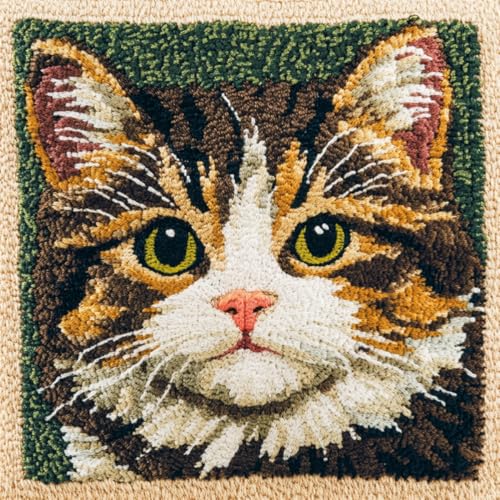 Kitquiver Knüpfkissen Mit Vordruck Cartoon-Katze-Tier Knüpfhäkel-Set,Kissen,Diy-Teppich,Häkelnadel,Kissenherstellungs-Sets Mit Vorgedrucktem Muster Auf Leinwand 17x17In Kitquiver Knüpfkissen Mit Vordruck Cartoon-Katze-Tier Knüpfhäkel-Set,Kissen,Diy-Teppich,Häkelnadel,Kissenherstellungs-Sets Mit Vorgedrucktem Muster Auf Leinwand 17x17In von Kitquiver