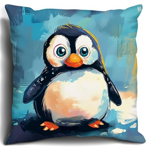 Knüpfen Set Kissen Pinguin Knüpffaden Set (43X43cm) DIY Knüpfen Set Kissen Bastelset Knüpfen Handwerksset Kissen DIY Bastelset für Anfänger für die Sofa-Heimdekoration von Kitquiver