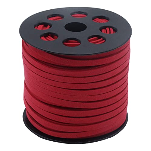 Kitroce 5 mm x 45 m rote Wildlederschnur Spitze Kunstleder Kordel mit Rolle Spule für Armband, Halskette, Perlen, DIY, Handwerk von Kitroce