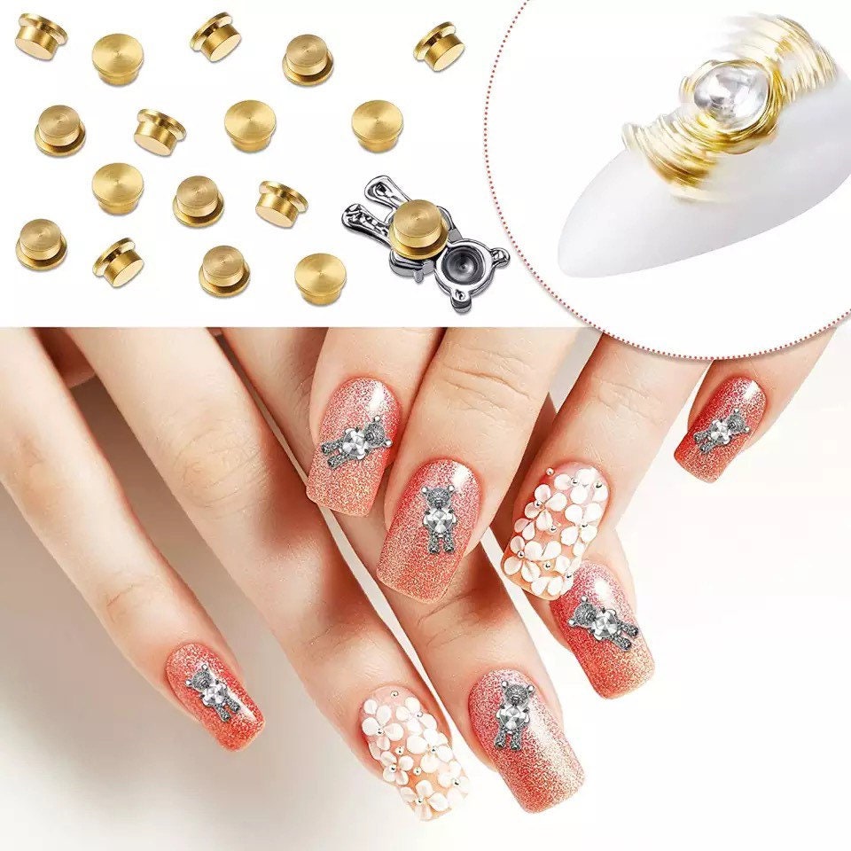 1stk - Gold Spinnnagel Charm Mount, 3D Nail Art Drehbare Montierung, Werkzeug von KitschyNails