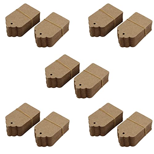 Kiudduy Pack 500 Rustikale 40mmx70mm Ueberbackene Kraftpapier Karte, Leeres Braunes Etikett, Hochzeitsbevorzugung, Geschenkanhaenger, DIY Etikett, Kofferanhaenger,Preisschild - Klein (500) von Kiudduy