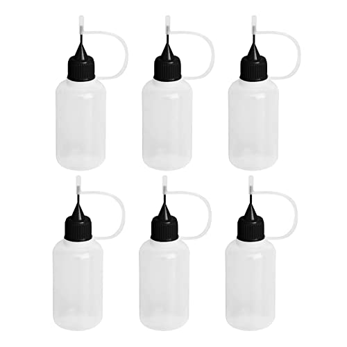 Kiuiom Applikator Squeeze Flasche,Nadelflaschen Fläschchen,Klebstoff-Applikator Squeeze-Flaschen,6PCS Liquid Flaschen 15ml für die Anwendung von Genauen Mengen an Leim von Kiuiom