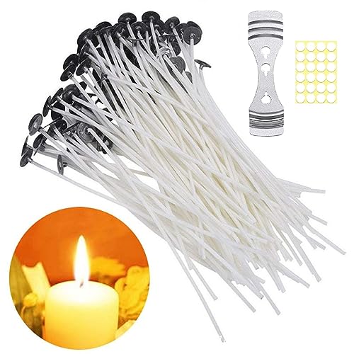 Kerzendocht,Candle Wick Set,Dochte für Kerzen,100PC Docht-Set Kerzendocht mit Kerzendocht Aufkleber und Dochthalter Für Kerzen Selber Machen Bastelwerkzeuge Kerzenherstellung 15cm von Kiuiom