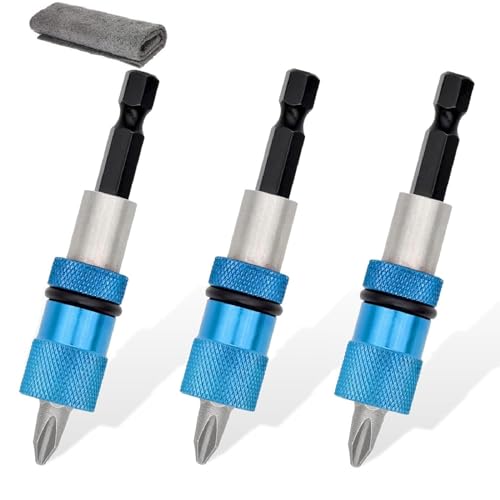 Sechskantschaft Trockenbau Werkzeug, Magnetisch Schnellwechsel Bithalter, Trockenbau Bit, 3PCS Magnet Bithalter Trockenbauschrauber Aufsatz Schraubendreher Bit aus Edelstahl von Kiuiom