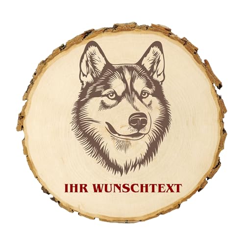 KIWISTAR UG - 14-16 cm Baumscheibe - Böhmischer Griffon - Hund - personalisiertes Geschenk individuell selbst gestalten - Name - Holzscheibe mit Wunschtext - Naturholz - Geschenk - Türschild von Kiwistar