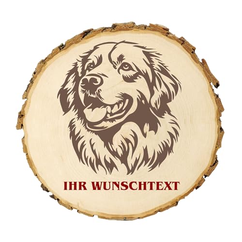 KIWISTAR UG - 14-16 cm Baumscheibe - Grönlandhund - Hund - personalisiertes Geschenk individuell selbst gestalten - Name - Holzscheibe mit Wunschtext - Naturholz - Geschenk - Türschild von Kiwistar