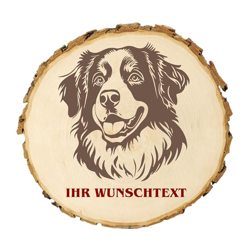 KIWISTAR UG - 14-16 cm Baumscheibe - Kai Ken - Hund - personalisiertes Geschenk individuell selbst gestalten - Name - Holzscheibe mit Wunschtext - Naturholz - Geschenk - Türschild von Kiwistar