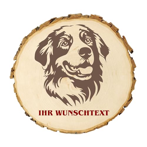 KIWISTAR UG - 14-16 cm Baumscheibe - Kromfohrländer - Hund - personalisiertes Geschenk individuell selbst gestalten - Name - Holzscheibe mit Wunschtext - Naturholz - Geschenk - Türschild von Kiwistar