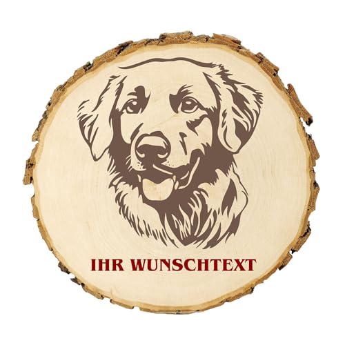 KIWISTAR UG - 14-16 cm Baumscheibe - Kuvasz - Hund - personalisiertes Geschenk individuell selbst gestalten - Name - Holzscheibe mit Wunschtext - Naturholz - Geschenk - Türschild von Kiwistar