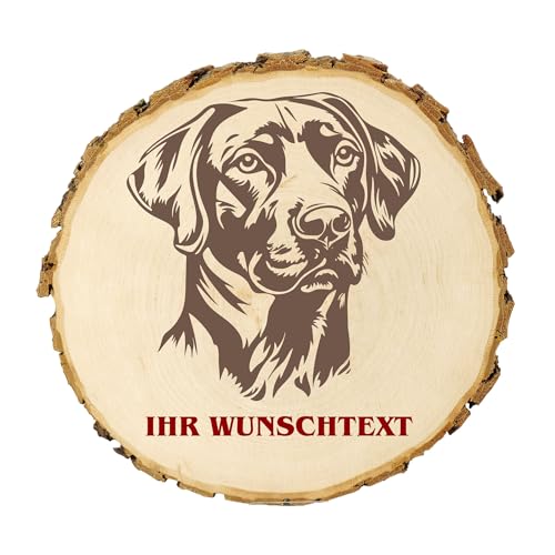 KIWISTAR UG - 14-16 cm Baumscheibe - Mountain Cur - Hund - personalisiertes Geschenk individuell selbst gestalten - Name - Holzscheibe mit Wunschtext - Naturholz - Geschenk - Türschild von Kiwistar