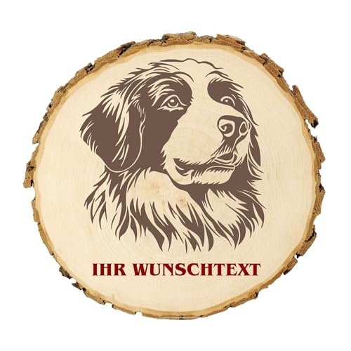 KIWISTAR UG - 14-16 cm Baumscheibe - Olde English Bulldog - Hund - personalisiertes Geschenk individuell selbst gestalten - Name - Holzscheibe mit Wunschtext - Naturholz - Geschenk - Türschild von Kiwistar