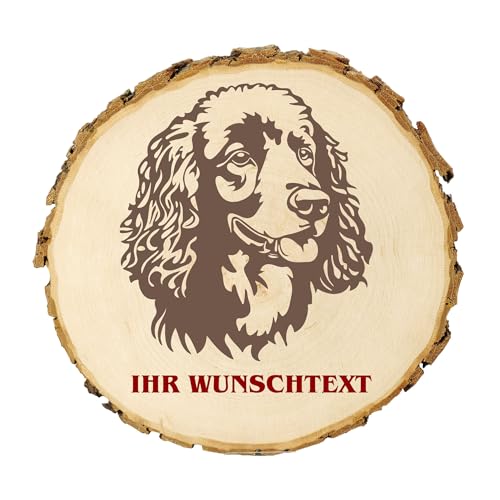 KIWISTAR UG - 14-16 cm Baumscheibe - Pudel - Hund - personalisiertes Geschenk individuell selbst gestalten - Name - Holzscheibe mit Wunschtext - Naturholz - Geschenk - Türschild von Kiwistar