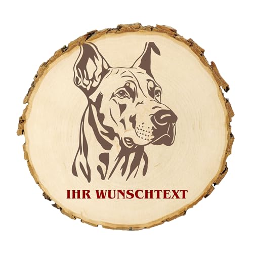 KIWISTAR UG - 14-16 cm Baumscheibe - Schweizer Sennenhund - Hund - personalisiertes Geschenk individuell selbst gestalten - Name - Holzscheibe mit Wunschtext - Naturholz - Geschenk - Türschild von Kiwistar