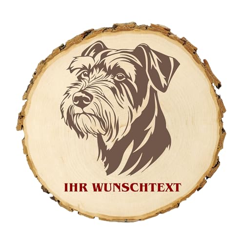 KIWISTAR UG - 14-16 cm Baumscheibe - Sealyham Terrier - Hund - personalisiertes Geschenk individuell selbst gestalten - Name - Holzscheibe mit Wunschtext - Naturholz - Geschenk - Türschild von Kiwistar