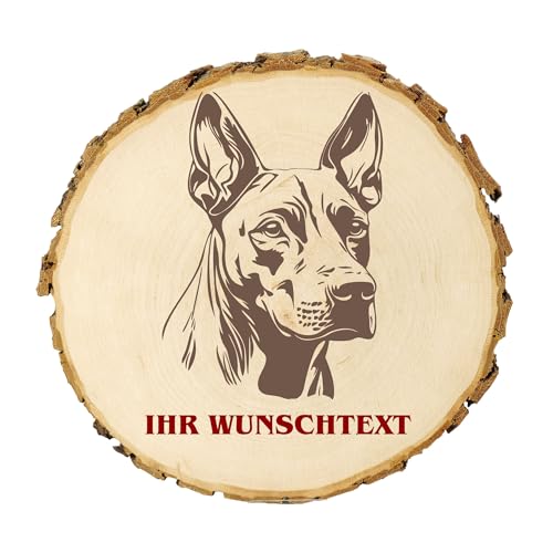 KIWISTAR UG - 14-16 cm Baumscheibe - Thai Ridgeback - Hund - personalisiertes Geschenk individuell selbst gestalten - Name - Holzscheibe mit Wunschtext - Naturholz - Geschenk - Türschild von Kiwistar